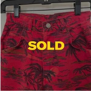 Wrangler | Rare Vintage Red Tropical Print Jeans